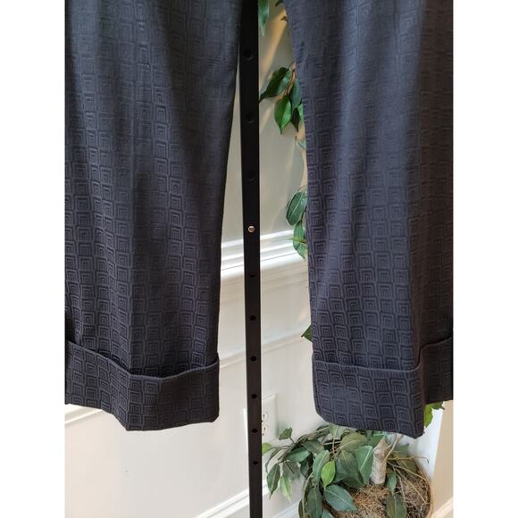 Mesmerize Trouser Pants Women's 10 Black Textured Cotton Stretch Pockets Cuffed - Picture 13 of 13
